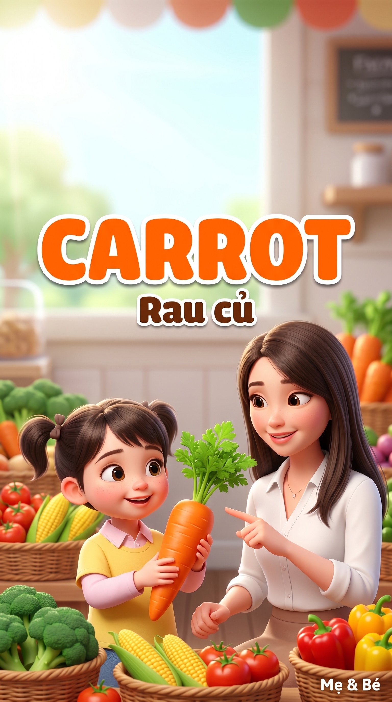 Rau củ — 3 từ vựng tiếng Anh cho bé